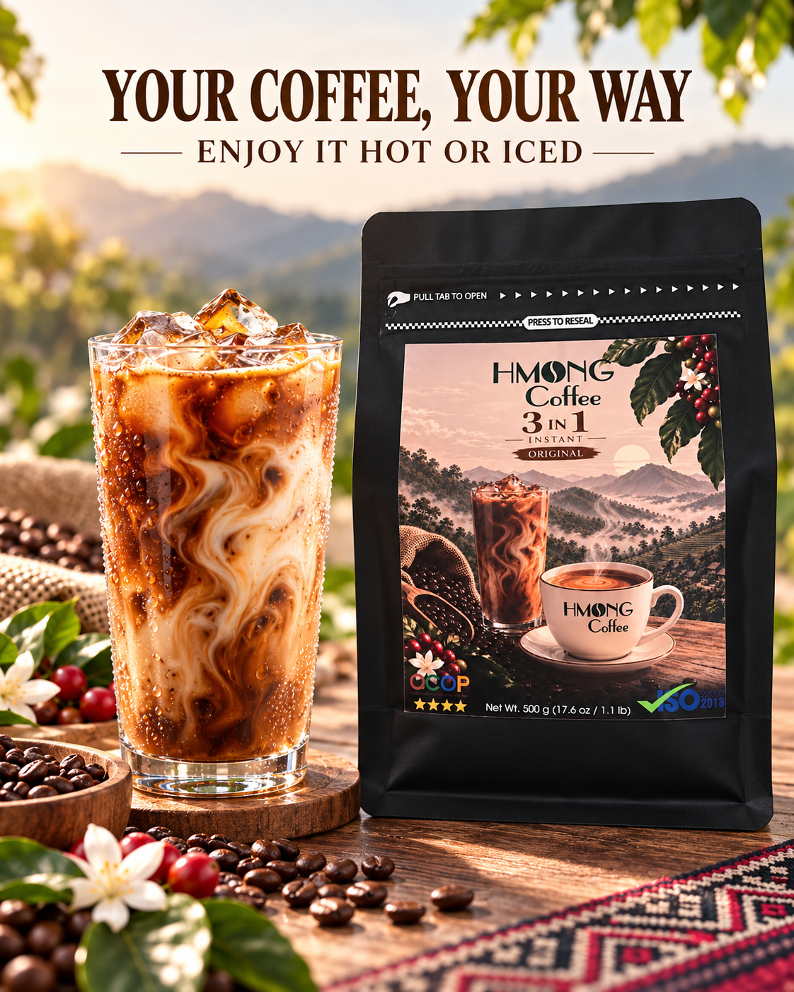 Hmong Coffee 3-in-1 Instant Coffee – Original Flavor