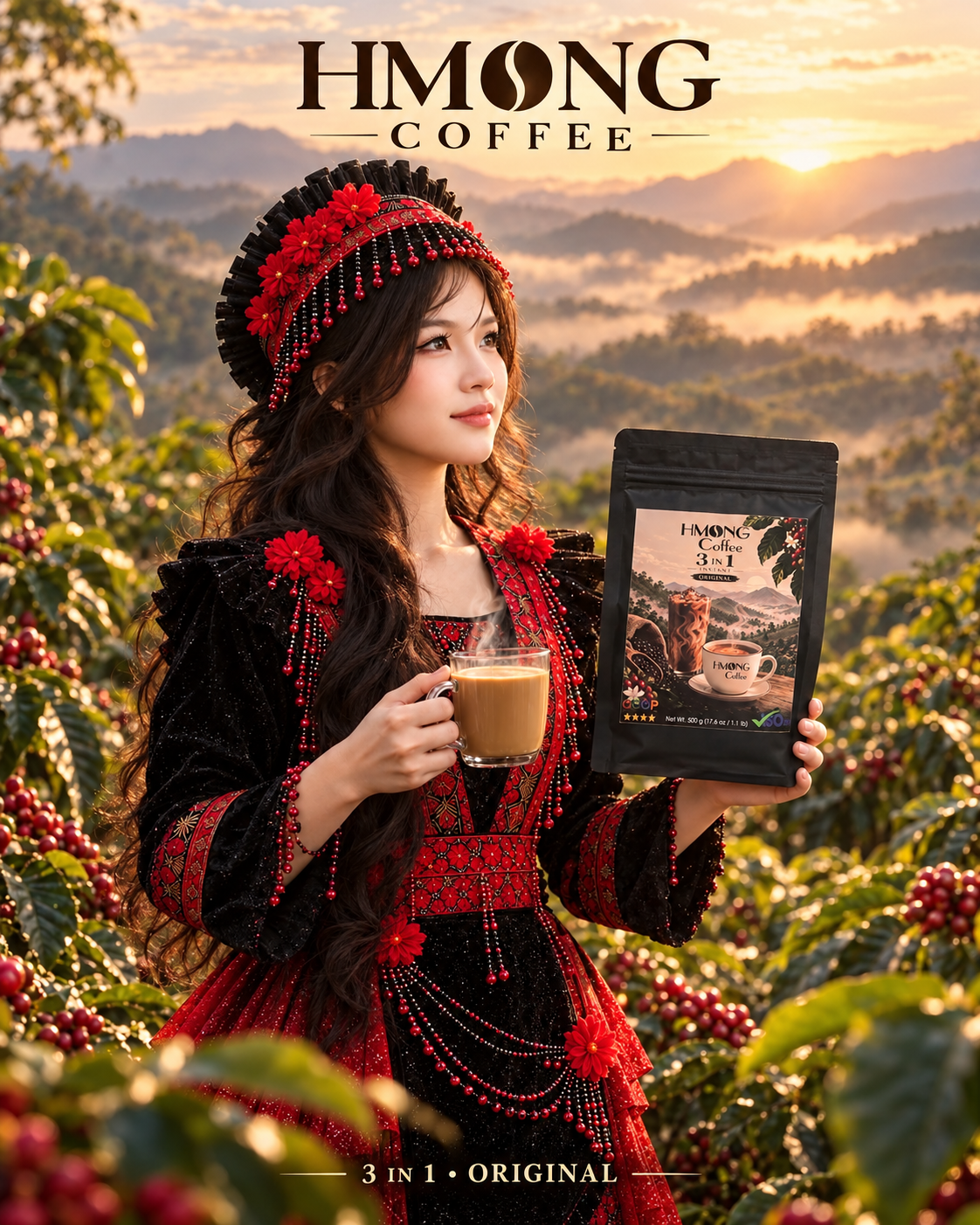 Hmong Coffee 3-in-1 Instant Coffee – Original Flavor